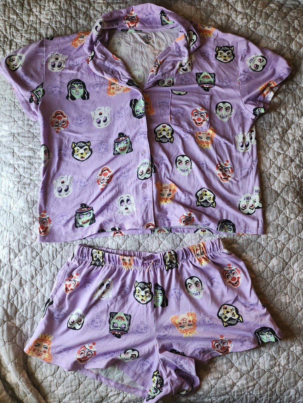 XS Classic Monsters Halloween Pj Set From Walmart